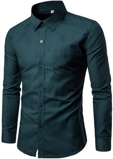 YFSLC-Studio Freizeithemden Für Herren,Dunkelgrün Männer Hemd Langarm Slim Hemden Designer ...